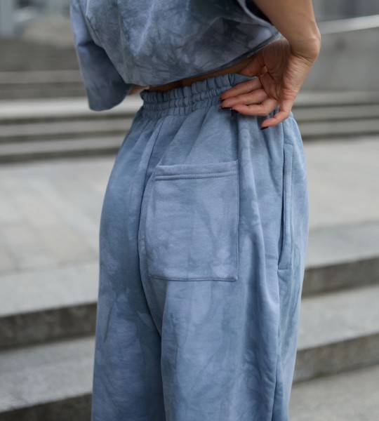 Футболка Tie-Dye Breeze Сіро-блакитна | Showroom By Nona — зображення 3